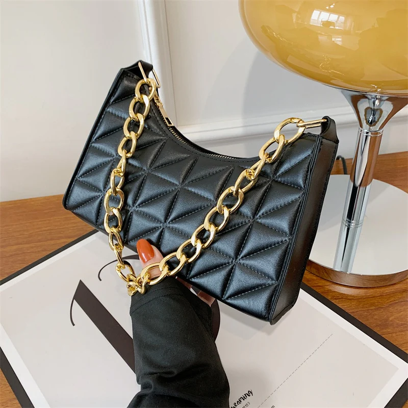 Sac a Main Noir Chaine Doré - Elia – Image 3