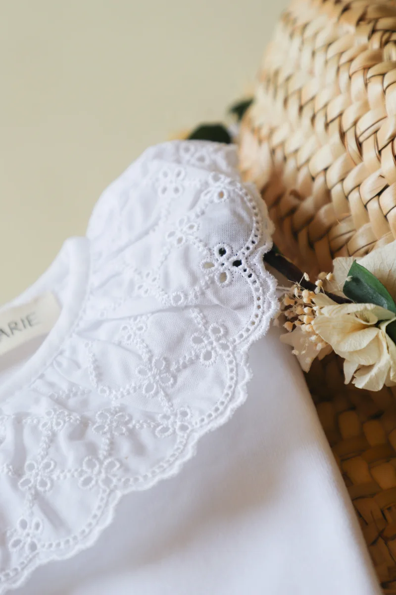 Body bébé ROSIE col broderie anglaise - Blanc - Manches courtes – Image 2