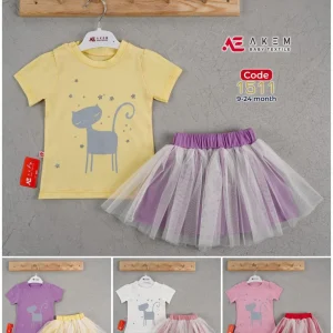 Ensemble Tee-shirt + Jupe - Fille -coton