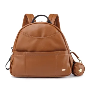Sac à langer à dos cuir vegan (marron)